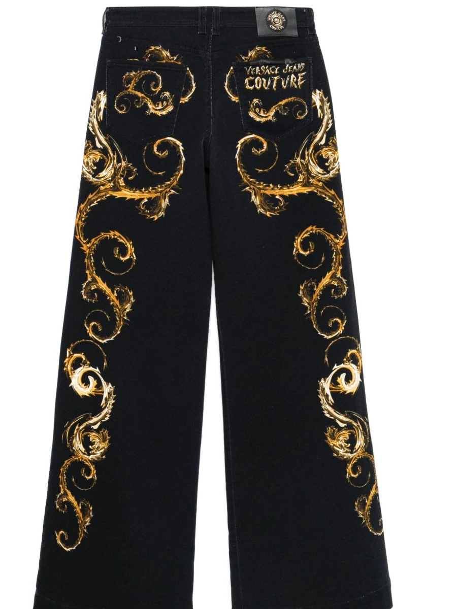 Cheap Women Couture Jeans Chromo Couture-print Versace jeans flared 0728